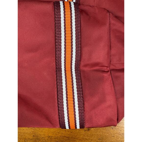 Lacoste Nylon Tote Bag Red Striped Webbed Straps Logo Shoulder Travel 16 X 11.5 - Picture 10 of 16